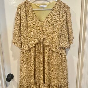 Yellow, Flowy Floral Dress